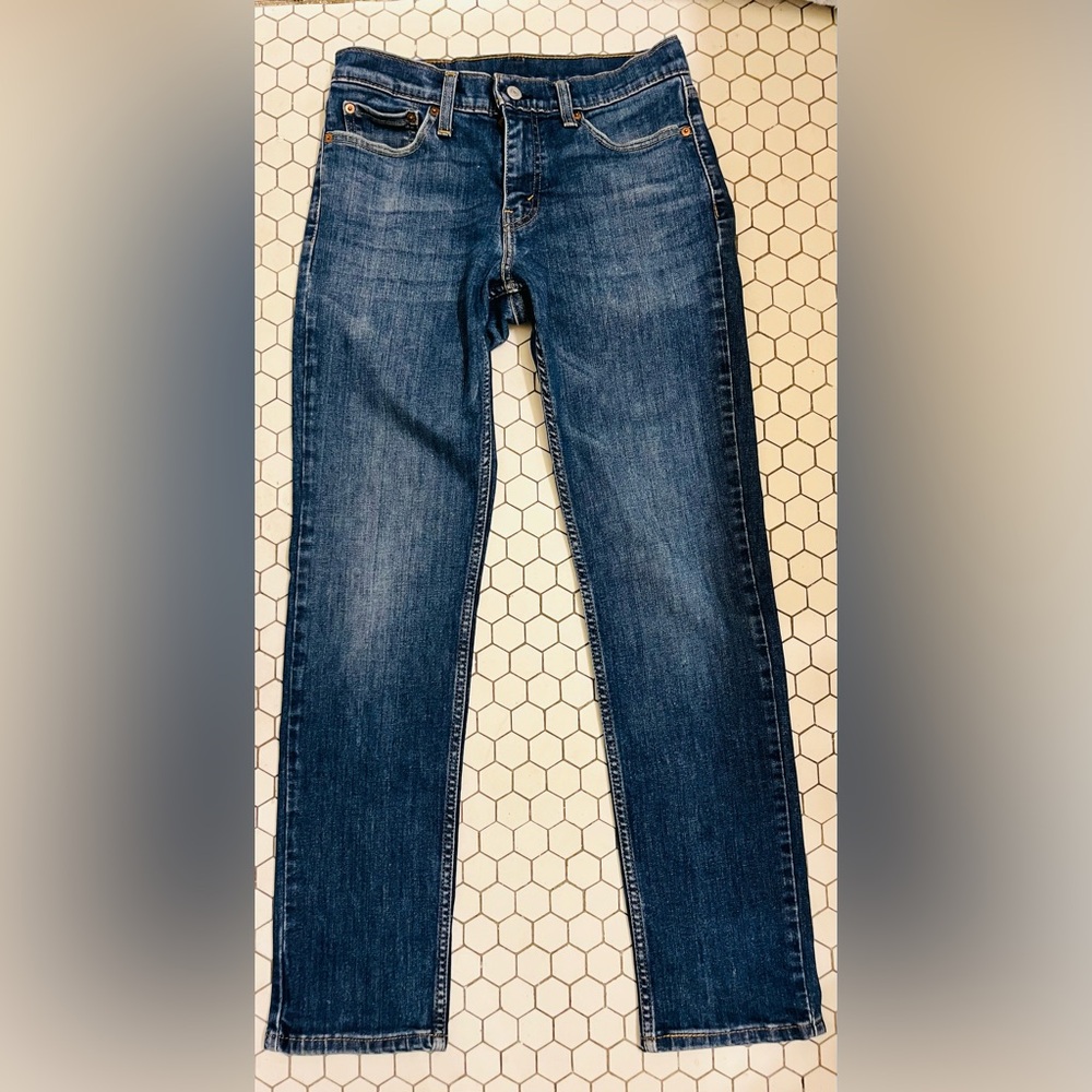 Levis 511 Jeans Men 29X32 Blue Distressed Straight Leg